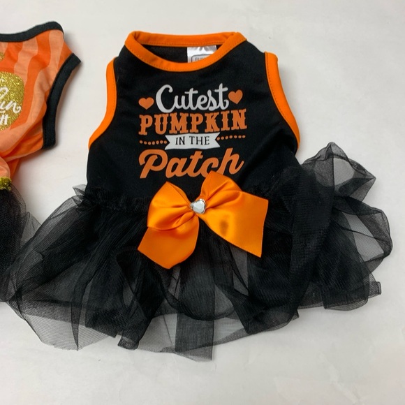 Cat  Dog Dress Costume  Halloween  Cutest Pumpkin In Patch Dress  Lot  2 - Picture 5 of 11